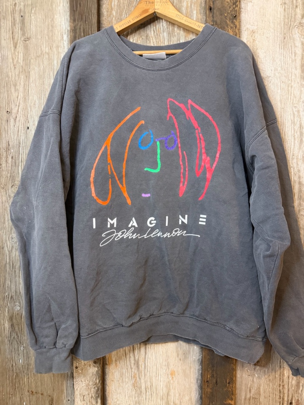 VTG 80s Hanes John Lennon Imagine Crewneck Sweatshirt Made in USA: Size XL
